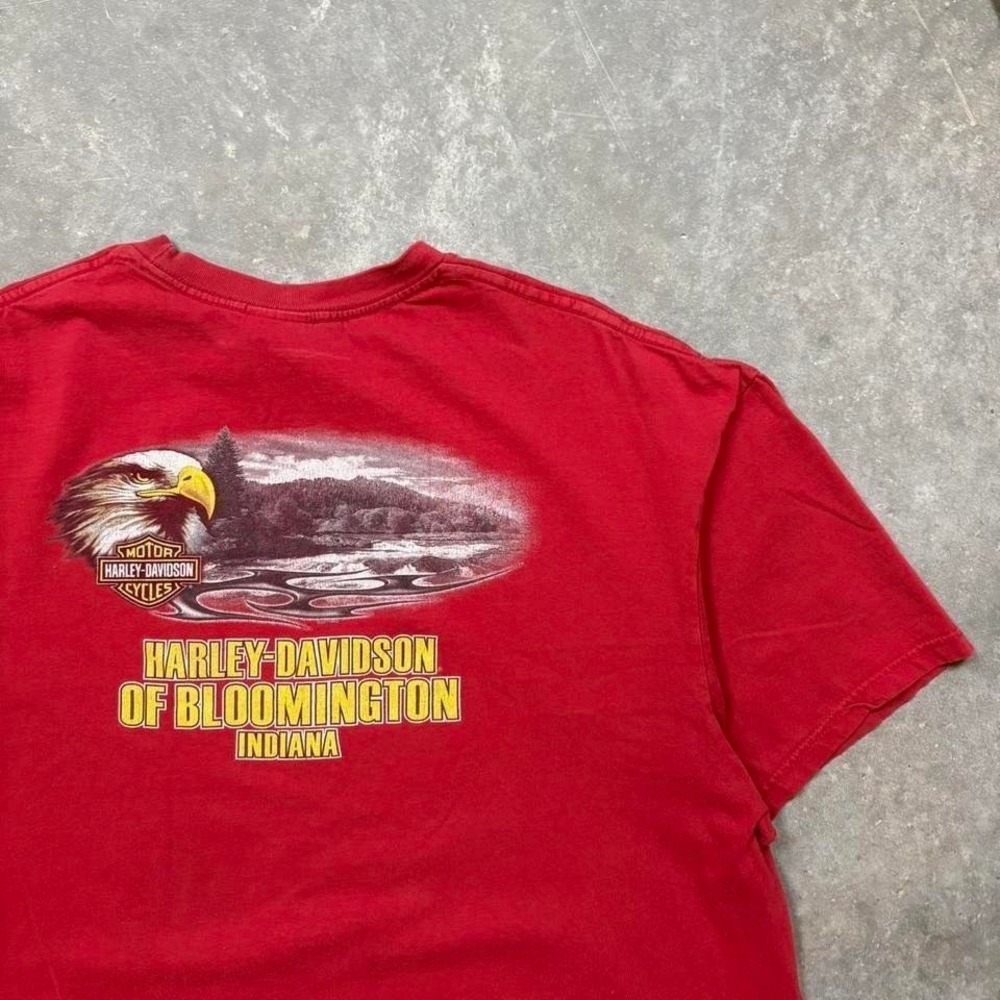 Harley Davidson red and yellow graphic tee #bikerstyle